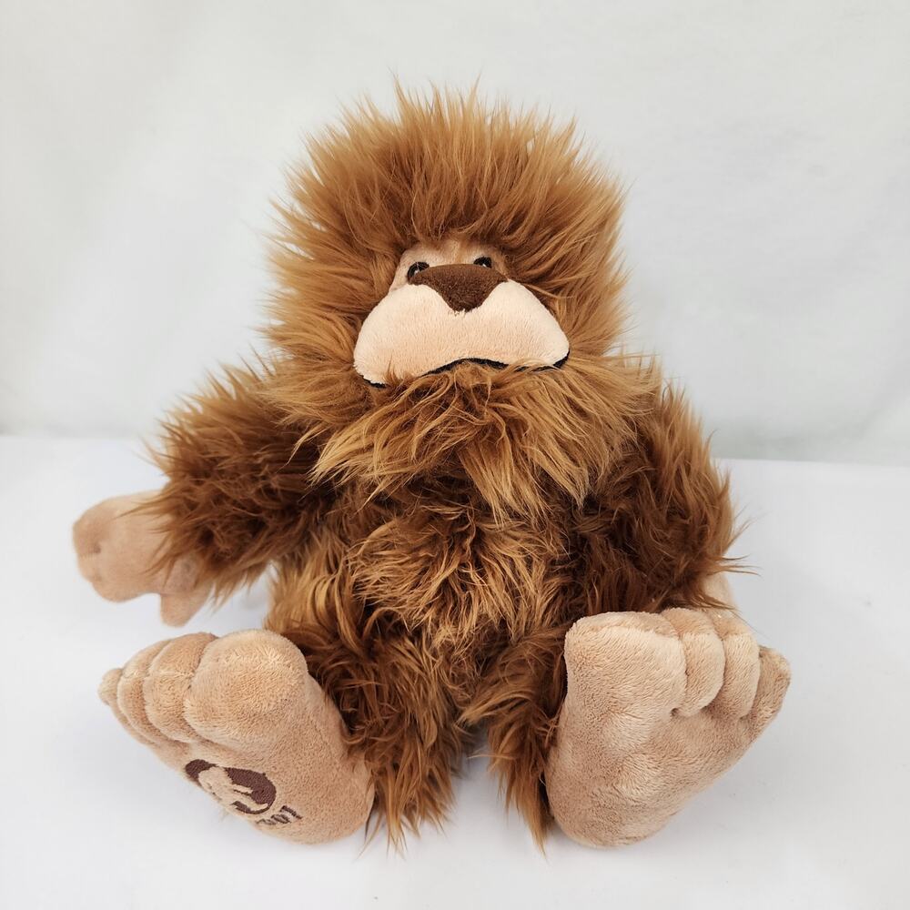 Big Foot/Yeti /Sasquatch 10” Brown Plush By Aurora Embroidered Foot - Cute Fuzzy